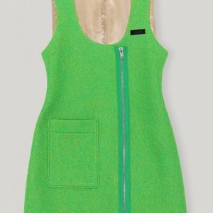 Ganni Zip-Up Asymmetric Dress